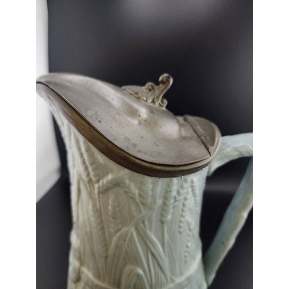 Antique English Victorian Pewter Lidded Tankard (A6272) - Picture 4 of 6